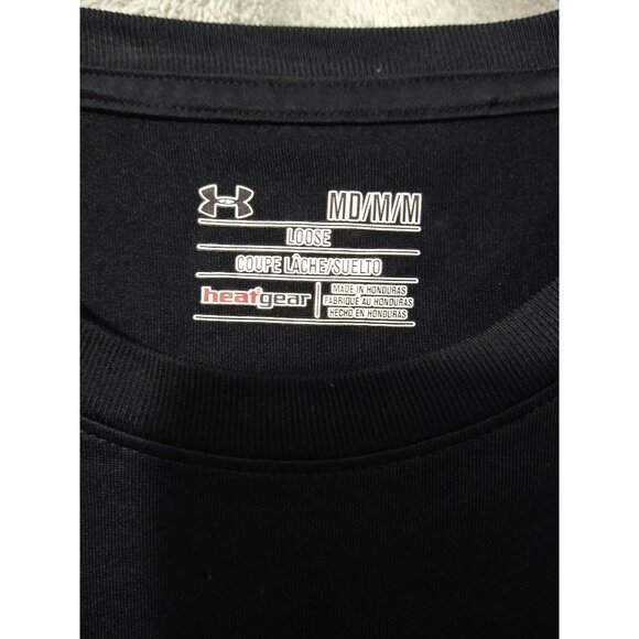 Under Armour Shirt Mens Medium Black Marine Corps Short Sleeve Loose HeatGear - Picture 5 of 6